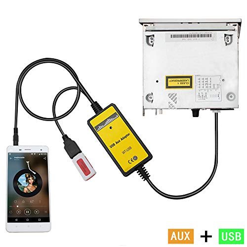Car CD USB Audio Aux Adapter Digital Music Cd Changer 3.5mm Interface for VW 12pin 2009-2011 Beetle 2003-2011 Jetta 2004-2011 Passat 2005-2011 Polo 2007-2011 Tiguan Skoda 2007-2011 Octavia
