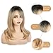 FORCUTEU Ombre Synthetic Wavy Wig, 19 Inch, Blonde to Blonde, Heat Resistant, Women's Wigs