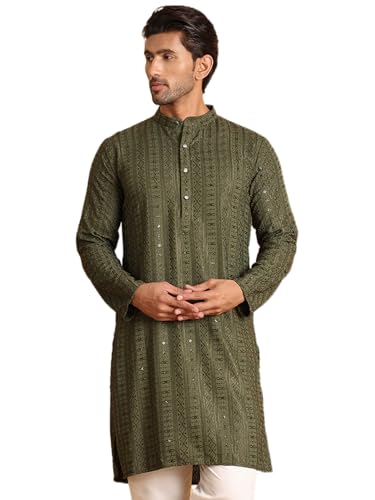 Image of Jompers Embroidered Straight Kurtas for Men