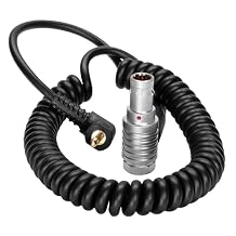 KONDOR BLUE | 12 Inch to 24 Inch EXT to 2.5mm LANC Coiled Camera Control Cable | Run Stop Start Cable for RED Komodo, Komodo-X & V-Raptor | Black