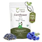 Organic Way Premium Cornflower Blue Whole (Centaurea Cyanus) - Herbal Tea | European Wild-Harvest | USDA & Kosher Certified | Vegan, Non GMO & Gluten Free | Origin - Albania (16 Oz)
