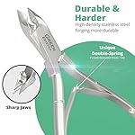 Professional Cuticle Trimmer Nail Cuticle Cutter Stainless Steel Cuticle Nippers with Sharp Blades of Cuticle Remover Clippers Manicure Tools Double Spring for Nail Care Pedicure Nail Tools (Silver) - Image 4