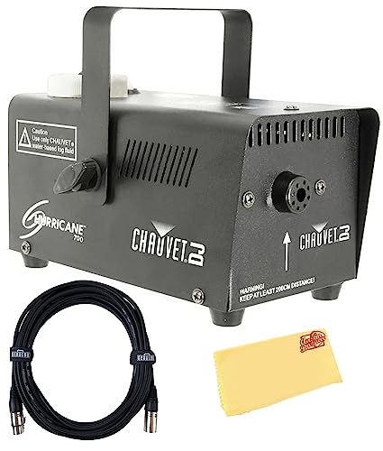 CHAUVET DJ Hurricane 700 1,500-CFM Fog Machine Bundle with DMX Cable and Austin Bazaar Polishing Cloth