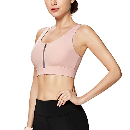 Sujetador frontal con cremallera WENJUN rosa XL para renovar tu rutina de entrenamiento diario