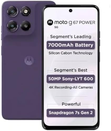 Image of Motorola G67 Power (Pantone Parachute Purple, 8GB RAM, 128GB Storage)