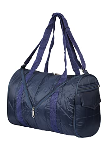 Image of New Folding 16 Inches PU Casual Travelling Bag 1 Main Compartments with Two Side Zippered Pockets for Men /Women (Blue)