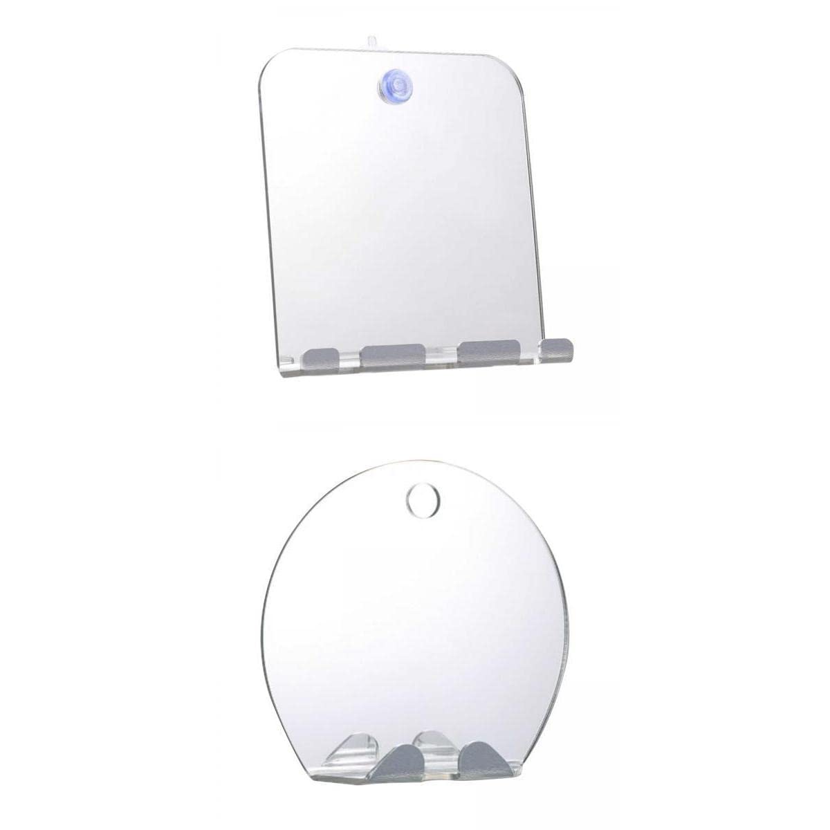 Club Bollywood® 2 Piece Portable Shower Mirror Fogless Shaving Shave Mirror Bathroom-image-22
