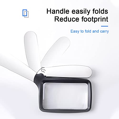 Vergrootglas Met 5 LED-lampjes - 3X Handheld Rechthoekig Vergrootglas,108x63 Mm Grote High-definition Acryllens… - Image 6