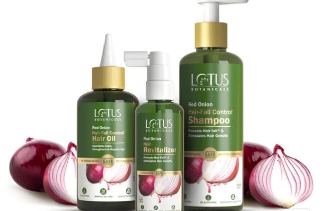 Lotus Botanicals Red Onion Hair Revitalizing Combo, Hair Revitalizer (100ml),Hair Oil (200ml),Shampoo (300ml) ,(Pack of 3 )-picture-53