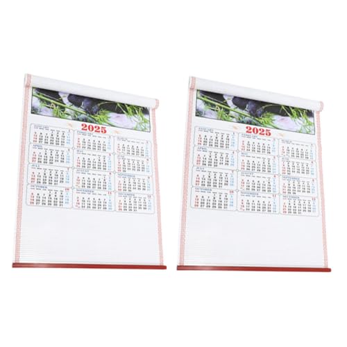 MOTHNUR 2個年 蛇年テーマ 壁掛け大判カレンダー 収納便利な掛軸デザイン 重要予定記録用スペース付 リビングとオフィスの風水向上用