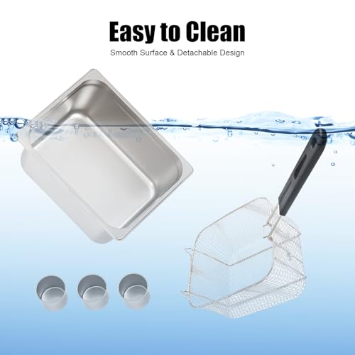 Double Friteuse à gaz avec 2 paniers, Friteuse au propane en acier inoxydable, Plage de température 50-380 °C, Friteuse à gaz avec 3 verres à épices pour les ménages, restaurants, stands de – Image 6