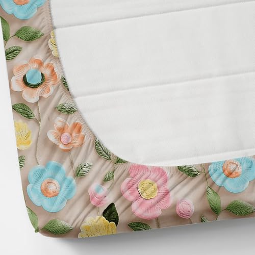 Image of Cotton Floral Fitted Bedsheet Set - Ultra-Soft Fabric (Floraire)