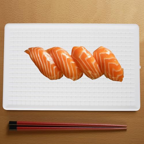 Plato rectangular para sushi y mariscos de plástico 30x19 cm miniatura 5