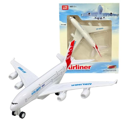 Image of Breatoi! 1:750 Scale Die-Cast Airliner Mini Pullback Plane Toy Vehicle with Lights & Sounds | Compact Aviation Collectible