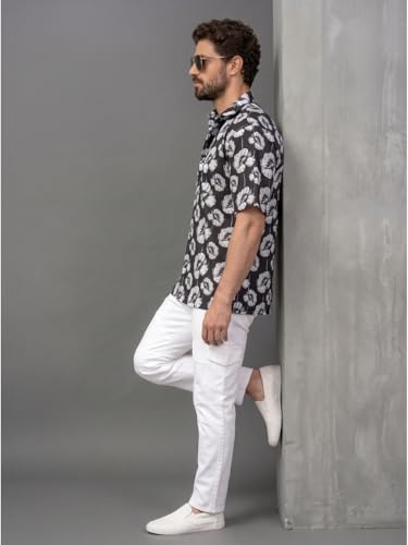 Image of BROWN CULTURE Men's Floral Relaxed Fit Shirt (BCPS DP L