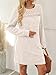 AUTOMET Womens Long Sleeve Sweater Dresses Casual Fall Winter Dress Work Fashion 2025 Crew Neck Lace Mini Dressy Cute Sexy Comfy Clothes Beige XL