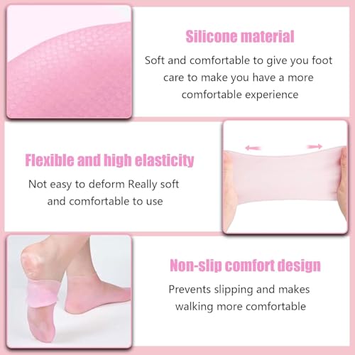 Image of UCRAVO Silicon Heel Socks for Cracked Heels (Pack of 1) | Moisturizing Gel Socks with Vitamin E & Natural Oils | Foot Care Spa Socks for Dry Feet, Heel Pain, Callus Repair Softening| Men & Women
