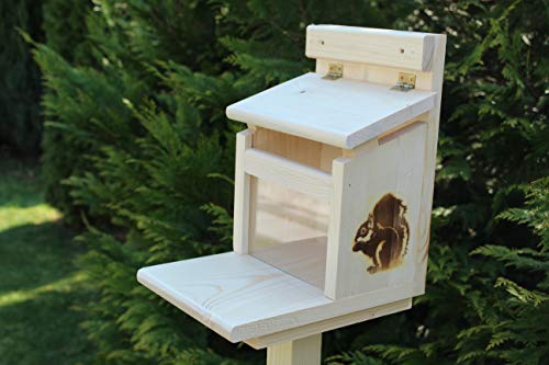 garten-deko-fuchs XXL Premium Eichhörnchenfutterhaus Eichhörnchen Futterhaus Eichhörnchenhaus wetterfest imprägniert mit Bio Leinöl Cover