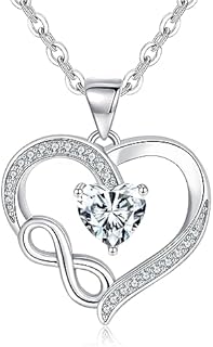 Necklaces for Women Infinity Necklace925 Sterling Silver Necklace with White/Red 5A Cubic ZirconiaJewellery for WomenAnniversary Birthday Mother's Day Christmas Valentines Gifts with Gift Box