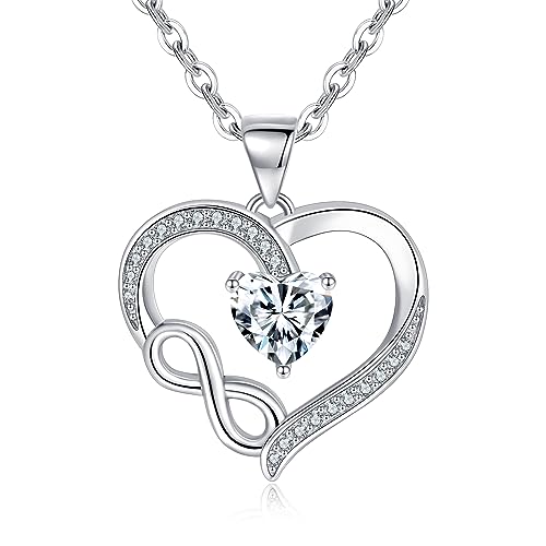 Tusuzik Regalo Festa Della Mamma Collana Donna Regalo Compleanno Gioielli Donna Collana Pendente Cuore Infinito Argento Sterling 925 Anniversario