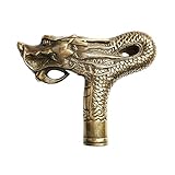 Ximimark 1 PCS Superb China Old Handwork Bronze Dragon Statue Cane Head Walking Stick