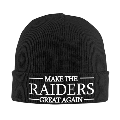 Make The Raiders Great Again Beanie Men Slouchy Knit Skull Cap Warm Hats Guys Women Winter Hat Cuffed Caps Black