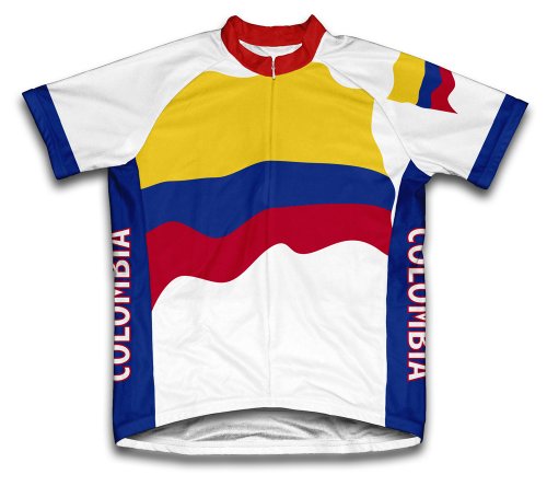 ScudoPro Colombia Flag Short Sleeve Cycling Jersey for Men - Size 4XL