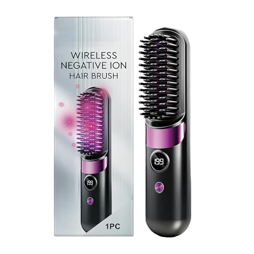Cepillo alisador de cabello, mini peine iónico ligero, herramienta de peinado portátil con calentamiento rápido, cepillo de pelo profesional para mujeres, mamá, familia, hogar, viajes, dormitorios
