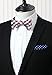 HISDERN 3pcs Mixed Design Classic Men's Self-Tie Bow tie & Pocket Square - Multiple Sets,B3-05,One Size
