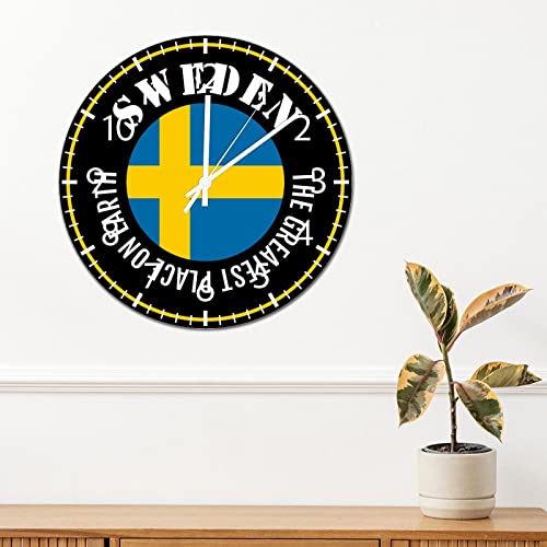 Horloge murale Suède pendule décorative drapeau 30cm - 4