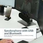 Cyber Acoustics USB & Bluetooth Speaker Bar (CA-2890PRO) USB Powered Speaker with Speakerphone for PC and Bluetooth for Smartphones, Clamps to Monitors up to 2 Inches Thick