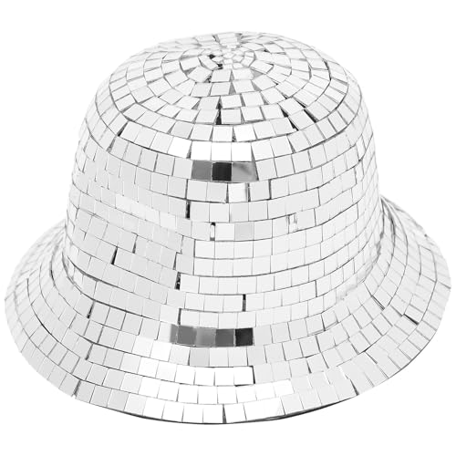 Chapeau disco argenté léger résolvant le manque d'accessoire pour soirée et photo