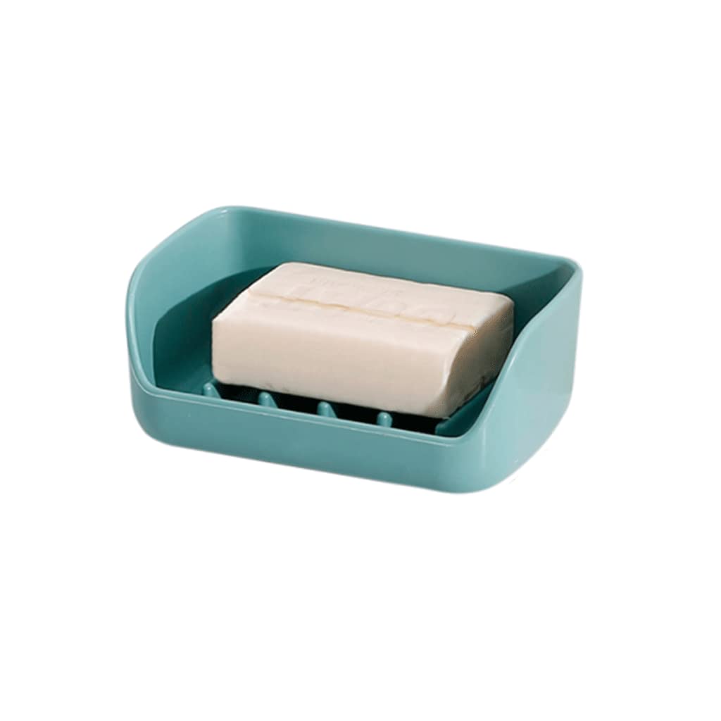 soap box holder, Soap Dish Holder,SoapTray,Self-Draining Wall-mounted Multifunctional Countertop Drain(Blu)
