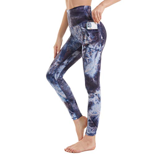 Rosa Junio High Waist Yoga Pants With Pockets For Women, Colorful Tie Dye Workout Leggings, Stretch Exercise Athletic Yoga Leggings #TOP3
