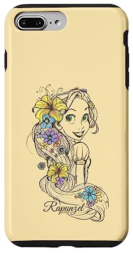 Coque iPhone 7 Plus Disney anti rayure dessin fleurs Raiponce pour téléphone