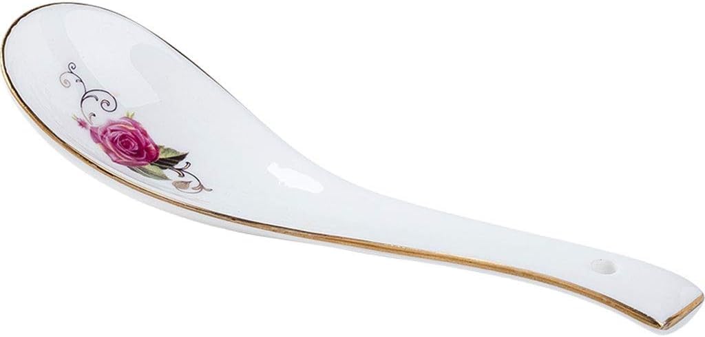 Chińskie łyżki do zupy, łyżki do zupy zestaw łyżek ceramicznych wysokiej klasy łyżka do zupy do użytku domowego 10 sztuk łyżka do zupy z porcelany kostnej 5,3 cala długie łyżki stołowe
