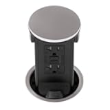 Lew Electric Round Kitchen Pop Up Outlet (GFCI, Stainless)