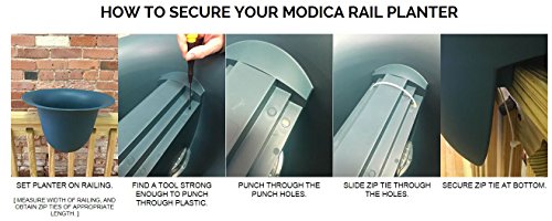 Bloem Modica Deck Rail Planter 24" Peppercorn (Mr2460) #TOP3