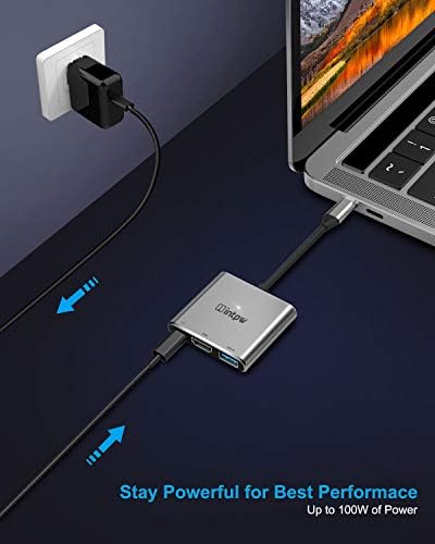 USB C to HDMI Adapter 4K@30Hz for MacBook Pro, HDMI Adapter Hub Dock with USB 3.0 Port, Type-C PD Charging Port Compatible for MacBook Air 2018/iPad/Chromebook Pixel/Dell XPS13 - Space Grey