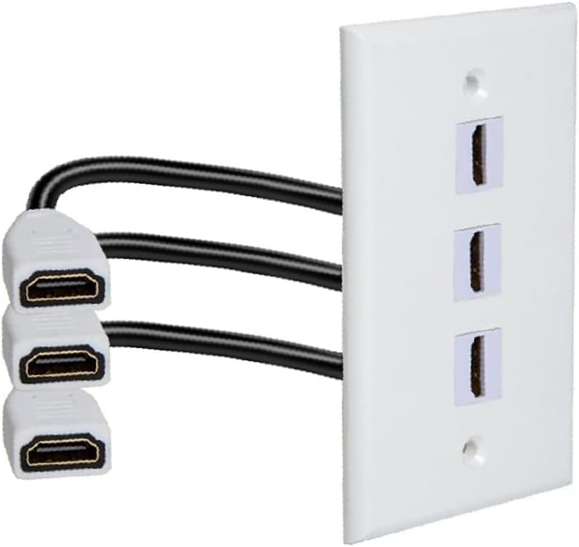 6 Ports 3D 4K@60Hz HDMI Wall Plate, HDMI 2.0 Female to Female Adapter Coupler Connector Solder-free Outlet Socket Face Cover for Home Theater, DVD, Cable Satellite TV HDTV, PS3 image 5