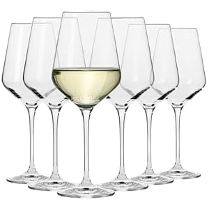Krosno large white wine glasses set of 6 132 oz avant garde collection crystal glasslong stem wine glasses for wines and cocktails glass set for all occasions dishwasher safe made in europe  urban country home decor