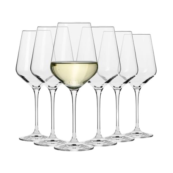 Krosno large white wine glasses set of 6 132 oz avant garde collection crystal glasslong stem wine glasses for wines and cocktails glass set for all occasions dishwasher safe made in europe  urban country home decor