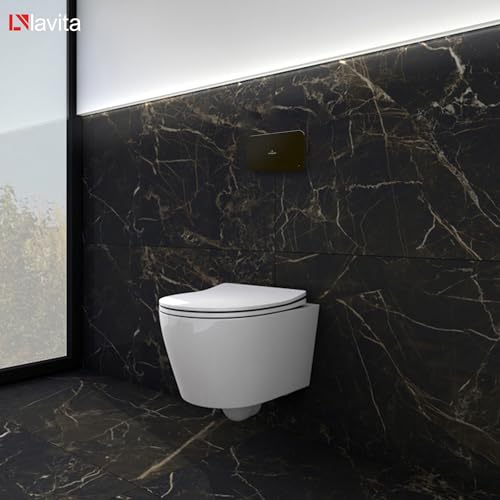 Lavita ViConnect H112 Vorwandelement Unterputz WC mit Bedienplatte + Wand Hänge Tiefspül WC Praia Weiß Spülrandlos + WC Sitz Komplettset Unterputz Spülkasten Toilette Komplett Sett WC – Bild 8