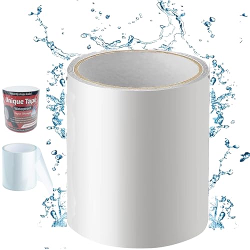 Tikysky Kit de réparation de piscine - Ruban adhésif sous-marin imperméable - 10 x 150 cm - Ruban d'étanchéité transparent en PVC - Colle sous-marine - Pour piscine, film de piscine (transparente)