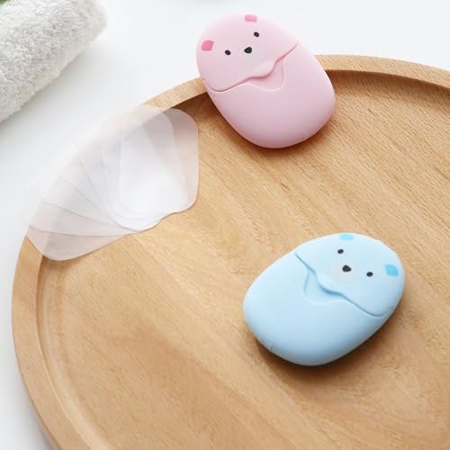 Case 50 Sabonete Papel Folha Descartável Mini Portátil Kit C/5 Peças Viagem Necessaire