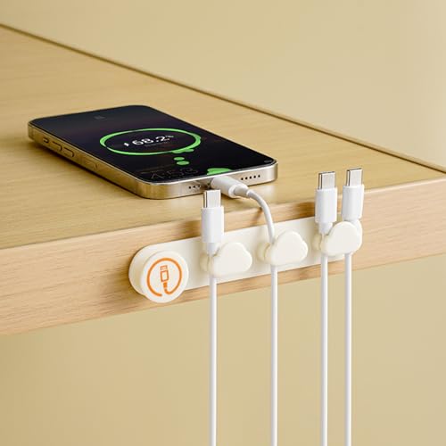 Cable Organizer, Cable Clip, with Built-in Strong Adhesive, is a Multi-Functional Wire Organizer Used to Tidy up Wires at Home, in The Office, on desks, Telephones, and in Cars(White) LCC575-03