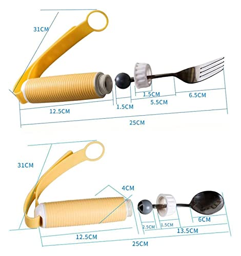 Mjad Non-Slip Adaptive Bendable Eating Aid Utensil Set Fork Spoon Bowl Portable Anti-Shake Angled Spoons And Forks Adjustable Different Angles For Parkinson, Elderly, Disabilities 23.3.14 #TOP1