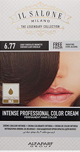Il Salone Milano Permanent Hair Color Cream - 6.77 Light Chocolate Brunette Hair Dye - Professional Salon - Premium Quality - 100% Gray Coverage - Paraffin Free - Paraben Free - Moisturizing Oils