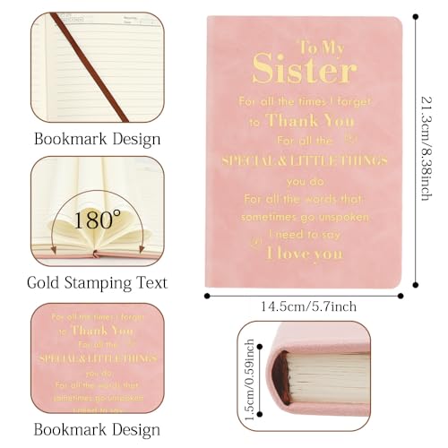 Image of Gifts for Sister - Sister Birthday Gifts,Christmas Gift for Sisters Mothers Day Funny Unique Cool Valentines Day Gift Ideas from Big Sisters Adult Brothers,Leather Journal Notebooks