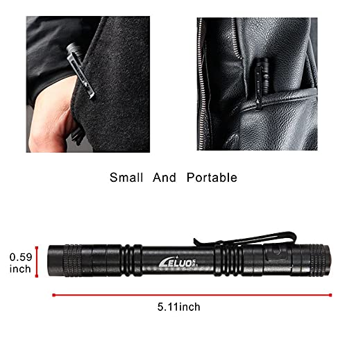 Leluohq 2 Pack Uv Penlight Flashlight With Clip，Mini Led Handheld Tactical Pocket Torch With High Lumens，Blacklight Detector For Money Detector,Pet Urine,Pet Stains And Bed Bug #TOP3